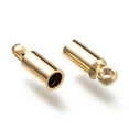 thumbnail image 2 of 200pcs Brass Cord Ends Long-Lasting Plated Real 24K golden Plated 8x2.5mm Hole: 1.5mm Inner Diameter: 2mm, 2 of 2