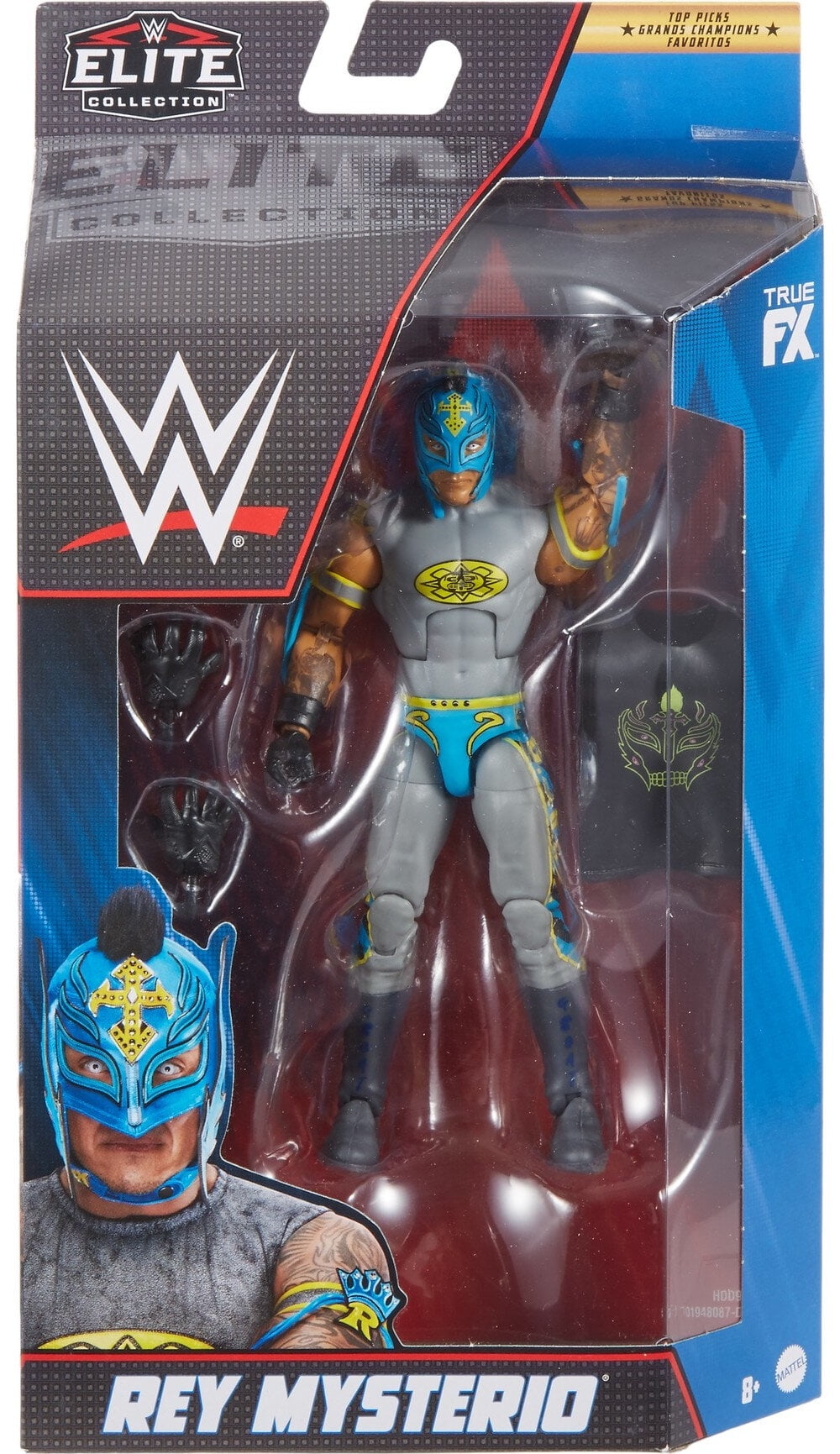 WWE Top Picks Elite Collection Rey Mysterio Action Figure & Accessories, Posable Collectible (6-in)