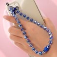 thumbnail image 2 of Colgante para móvil, pulsera de piedras preciosas, cadena para móvil, llavero - azul, 2 of 4