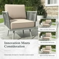 thumbnail image 2 of Sophia & William 6 Pieces Outdoor Patio Furniture Set 7-Seat Wicker Metal Patio Conversation Sofa Set with Classic Rope Rattan Style, Beige, 2 of 9