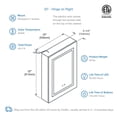 thumbnail image 4 of Blossom Vega 20" LED Medicine Cabinet | Right Hinge| Aluminum Frame | Adjustable Shelves | Smart Memory, 4 of 5