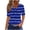 Blue, variant on Bixock Women Lightweight Casual Tops,Blouse for Women,Gradient Color V Neck Short Sleeve Modern Comfortable Fashion Top