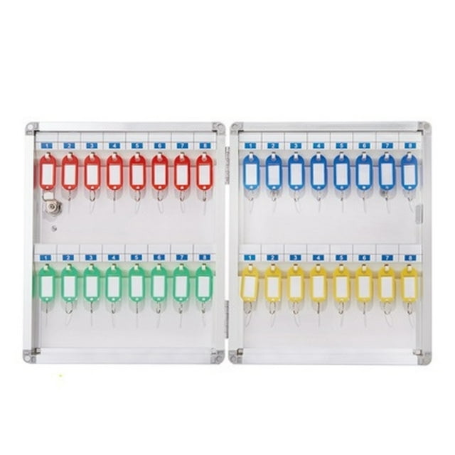 Aluminum Alloy Key Cabinet Wall Mounted Security Management Keybox Storage Safes Contains Key Box Cards For Company Home Office ,Strong Secure