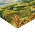 thumbnail image 2 of Ambesonne Landscape Fitted Sheet, Summer Rural Houses, Twin XL Size, Green White Blue, 2 of 3