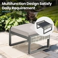 thumbnail image 4 of PARKWELL Outdoor Patio Ottoman Set of 2,Hand-Woven Rope Seat Foot Rest Side Table with Removable Cushions,Light Gray, 4 of 9