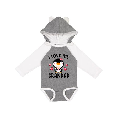 

Inktastic I Love My Grandad with Cute Penguin and Hearts Gift Baby Girl Long Sleeve Bodysuit