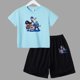 thumbnail image 3 of Conjunto de 2 piezas de camiseta y pantalones cortos informales para niños y adolescentes, de algodón, de manga corta, para verano, 3 of 5