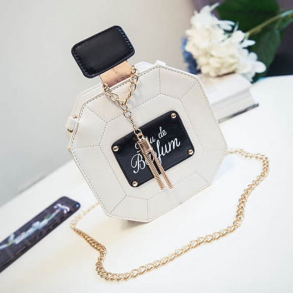 Baguery Novelty Perfume Crossbody Bag for Women - Bottle Shaped Shoulder Handbag Elegant Evening Purse for Girls