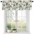 thumbnail image 1 of Valances Curtains for Windows,Green Golden Eucalyptus Leaves Semi Sheer Curtain Valances,Rod Pocket Short Window Treatment Light Filtering Decor Valances for Kitchen Living Room Bedroom Window-54"x18", 1 of 6