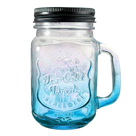 500ML Fashion Drinking Glass Drinking Cup Retro Vintage Drinking Jar (4 Colors)