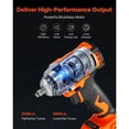 thumbnail image 2 of Cordless Impact Wrench with Brushless Motor, 280 ft-lbs Torque, 4000mAh Battery, 3 Speeds, for Auto Repair Construction, 2 of 12