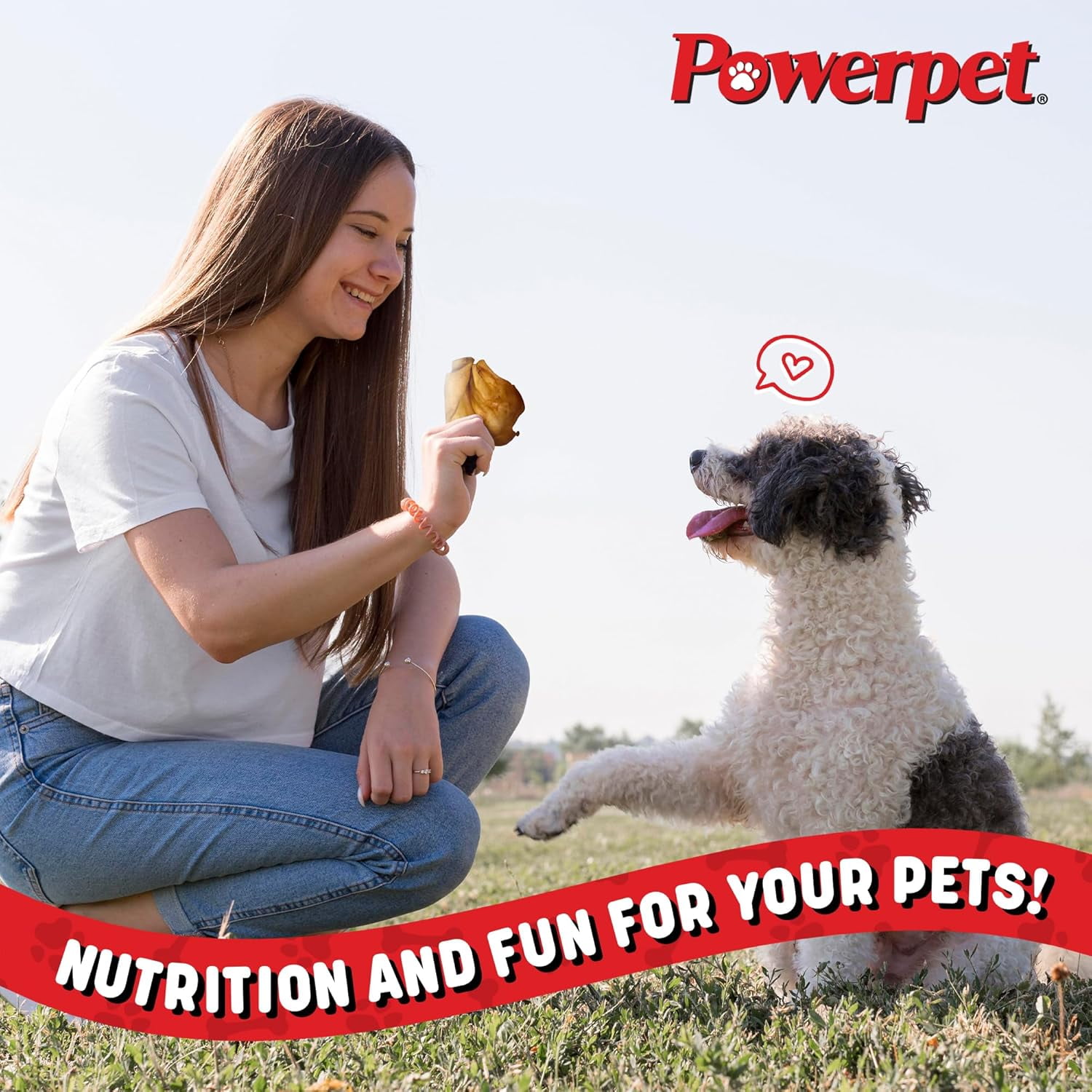 Powerpet Smoked Beef Ears, Dental Treats for Dogs, High Protein, Low Fat, 100 Pieces Bag