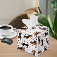 thumbnail image 2 of ZUXONGSY Dachshund Square Tissue Box Covers PU Leather Household Tissue Holder Decorative Tissue Case Waterproof Tissue Cover for Bathroom Home Indoor Decor Accessories, 2 of 7