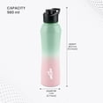 thumbnail image 2 of MILTON Comet 1000 Stainless Steel Water Bottle 980 ml, Single Walled, ISI Certified I Leak Proof Lid, Rust Proof I For School, Office, Gym I Mint Pink, 2 of 7