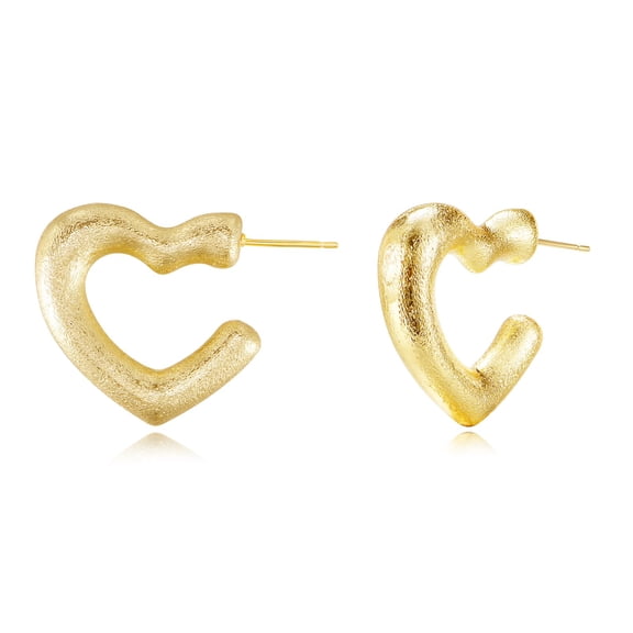 MYSTICPOEM Heart Earrings for Women Gold Heart Earrings Statement Earring Hypoallergenic Jewelry Gift for Her