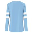 thumbnail image 4 of Darzheoy Womens Tops Hoodless Round Neck Casual Loose Pullover Sweatshirts Lightweight Solid Color Stripped Fall Winter Long Sleeve Blouses, 4 of 5
