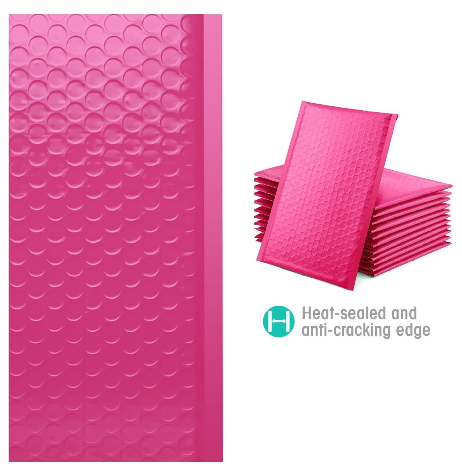 CACASO Pink Bubble Mailers - 50 Pack 6x10 Inch Self Seal Padded Envelopes For Shipping - View #4