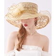 thumbnail image 5 of Women's Organza Church Hat- Fascinator Bridal Floral Tea Party Wedding Hat, Flower Wide Brim Sun Hat, 5 of 6