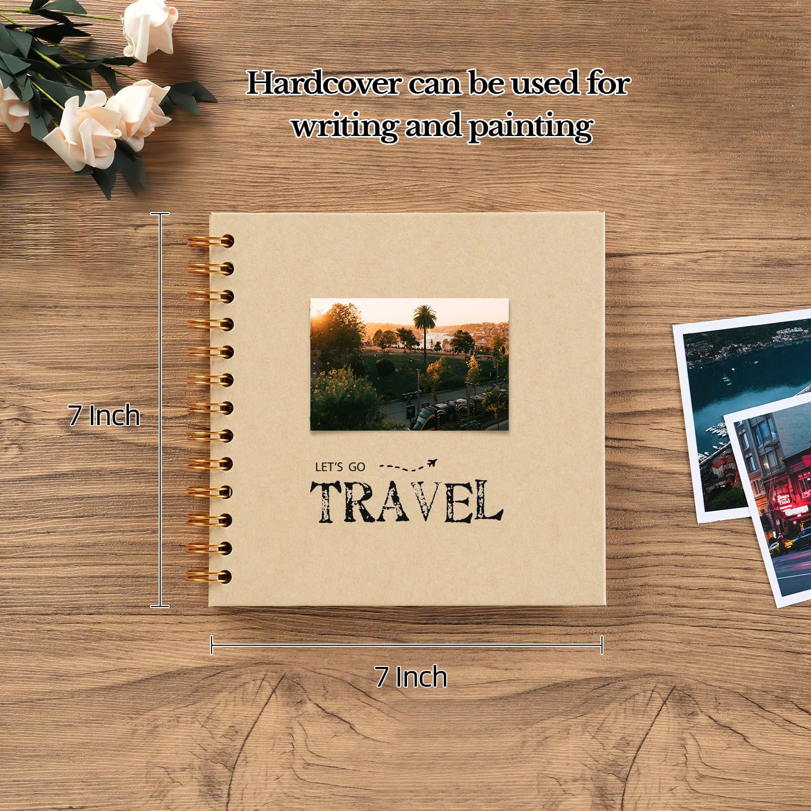 Lanola DIY Scrapbook Album Hardcover Kraft Paper Scrap Book Photo Albums Memory Book for Wedding and Anniversary Family