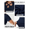 thumbnail image 4 of MOYIKO Crewneck T Shirts for Women Short Sleeve Sexy Cutout Slim Fitted Tees Elegant Tight Summer Tops, 4 of 7