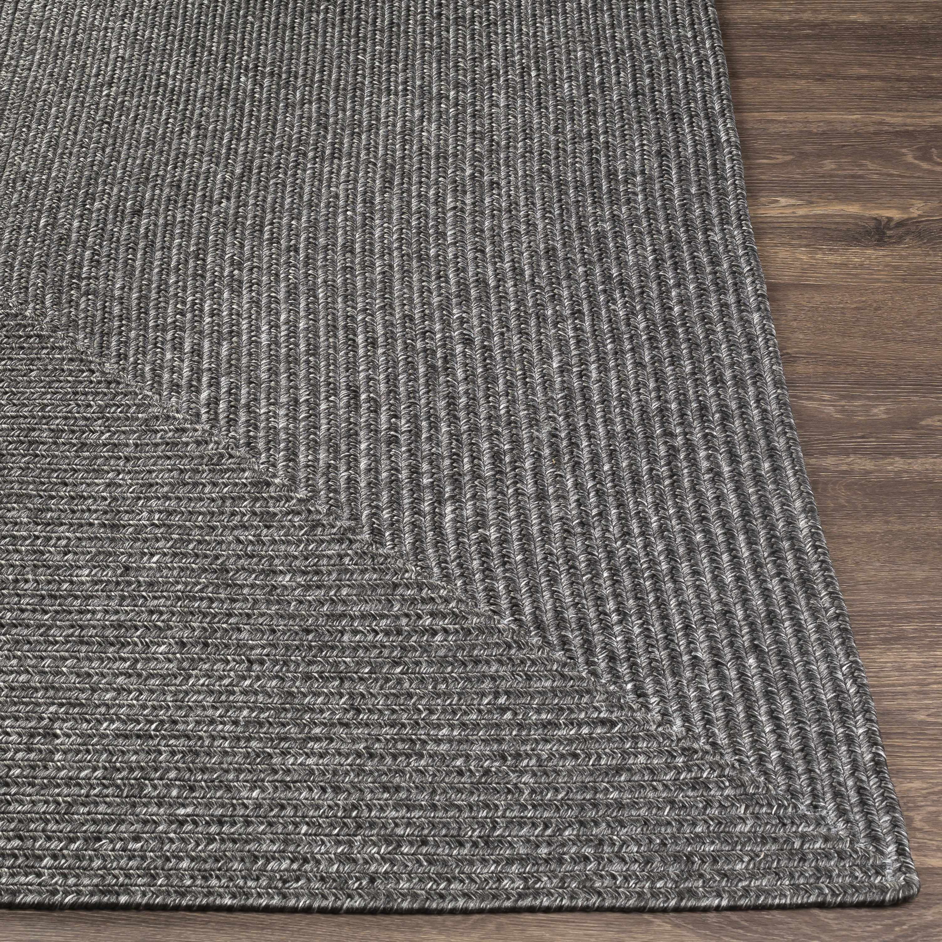 Hauteloom Moxley Living Room, Bedroom Patio Outdoor Area Rug - Black - 8'6" x 11'6"