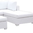 thumbnail image 4 of Benjara L Shaped Wicker Sectional Sofa with Glass Top Coffee and End Table, White, 4 of 6