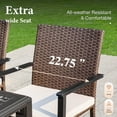 thumbnail image 6 of Summit Living 7-Piece Metal Outdoor Patio Dining Set Cushioned Chairs and Teak Wood Table Furniture Set, 6 of 11