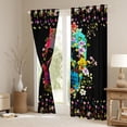 thumbnail image 3 of jejeloiu Colorful Cute Flowers Curtains Pack of 2 (42x84 Each),Gothic Skull Curtains Blackout,Happy Velantine'S Day Bedroom Curtains For Men Women,Breathable Home Decor, 3 of 6