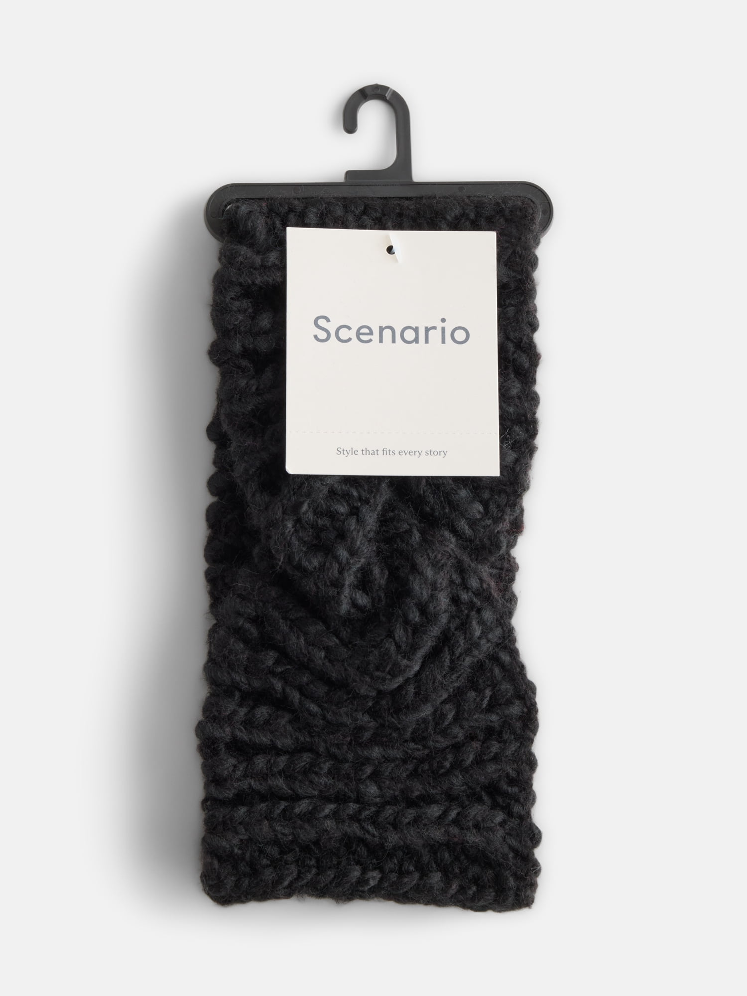 Scenario Women's Chunky Textured Headband, One Size Fits Most, Black Soot