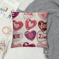 thumbnail image 2 of PHYHOO  Red Candy Heart Throw Pillow Covers, Valentine Stripes Wedding Cushion Case Decoration for Sofa Couch, 2 of 5