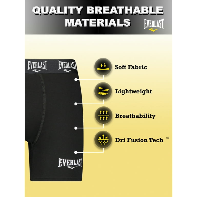 Everlast Mens Boxer Briefs Breathable Underwear for Men Value 6 Pack Active  Performance Dri Fusion Tech Mens Underwear - Black-Blue - L
