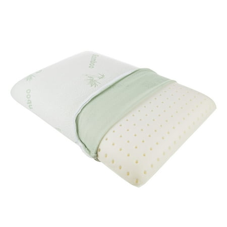 Memory Foam Pillow with Soft, Removable Bamboo Fiber Cover and Ventilation Holes-Conforms to Head and Neck for More Comfortable Sleep by Lavish Home