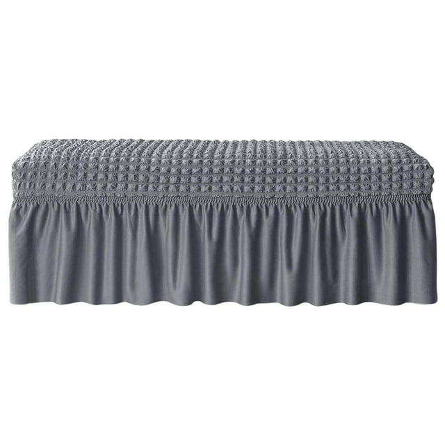 kurtrusly Long Bench Cover Bench Seat Furniture Chair Cover bench Protector for Living Room Hotel Decor Gray
