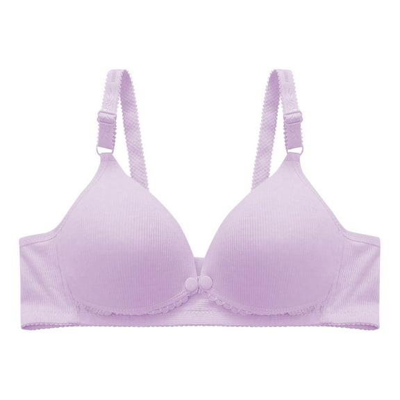 LLYWEY Womens Push up Bras - Trendy 2025 New Snap Button Open Front Wireless Bras Soft Cup Breathable Lace Padded Bralette