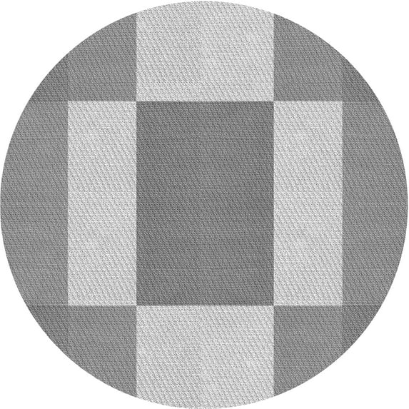 Ahgly Company Indoor Round Patterned Platinum Gray Area Rugs, 7' Round