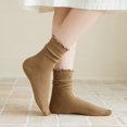 thumbnail image 2 of Namzi 6 pares de calcetines de algodón para mujer, calcetines finos, suaves, cómodos y transpirables, calcetines por encima del tobillo para negocios y ocasiones informales (marrón)., 2 of 5