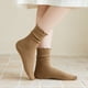 thumbnail image 2 of Xiao Hua pares de calcetines de algodón para mujer, finos, suaves, cómodos, transpirables, de vestir, por encima del tobillo, para negocios y uso informal (beige)., 2 of 2