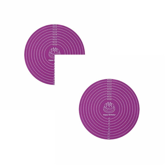 2Pack Round Silicone Baking Mats For And Non Slip Dough Rolling Mat Silicone Kneading Pad Thick Turntable Non Slip Pad Placemat Home Decor