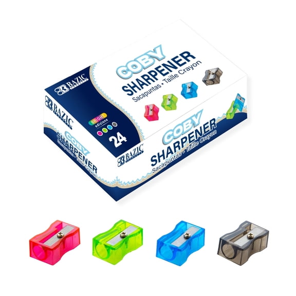 BAZIC Pencil Sharpener Square Single Hole Blade, Total 24 Count