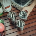 thumbnail image 2 of AOTU Stainless Steel Outdoor Camping Cup Set - Stackable Tea Water Cups, Portable & Durable Travel Mug Kit - Silver, 180ml Capacity - Includes Storage Bag - Ideal for Hiking, Picnics, and Backpacking, 2 of 7