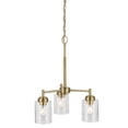 thumbnail image 3 of 44029NBR Kichler Lighting Winslow - 3 light Mini Chandelier - 15.25 inches tall by 18 inches wide-Natural Brass Finish    -Traditional Installation, 3 of 9