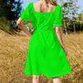 thumbnail image 4 of Neon Fluorescent Green Sleeveless Dress chic and elegant woman dress Beachwear bandage dress Clothing female, 4 of 6