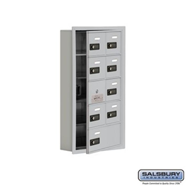 SalsburyIndustries 19155-09ARC Cell Phone Storage Locker With Front Access Panel - 5 Door High Unit, Aluminum