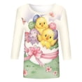 thumbnail image 4 of Brnmxoke 3/4 Sleeve Shirt for Women 2024 Happy Easter Day Cute Graphic Tees Loose Summer Casual Three Quarter Sleeve T Shirt Plus Size Holiday Blouse, 4 of 4