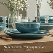Stone Lain Riley 32-Piece Dinnerware Set Stoneware, Service for 8, Blue