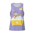 thumbnail image 4 of Easygdp Corgi Washing in Bathtub Men's Tank Top, Sleeveless Muscle T Shirts, Breathable, Quick-Dry, Loose for Gym, Running, Fitness - Large, 4 of 9