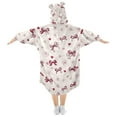 thumbnail image 2 of joogoo Wearable Blanket Hoodie for Art Bows Hearts Flannel Sherpa Pocket 3-14 YR S, 2 of 7