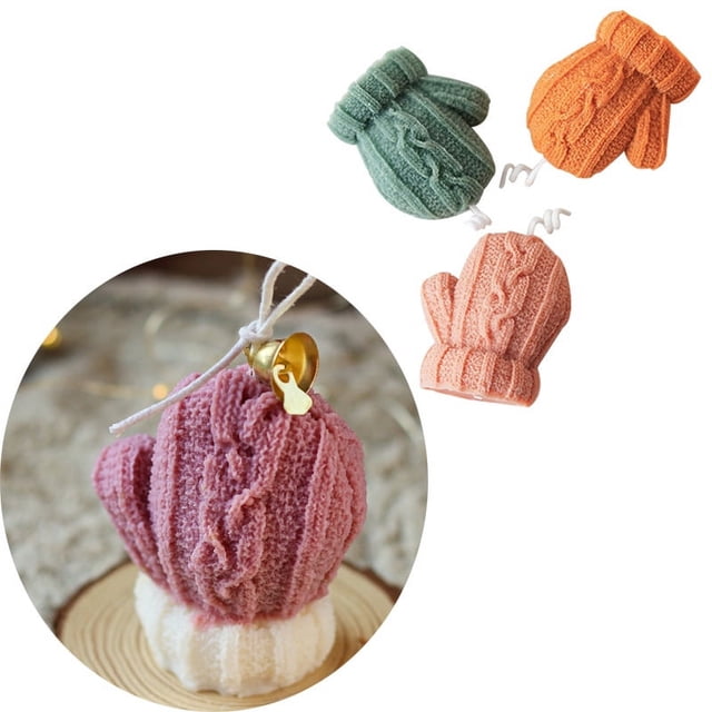 Molde de adorno de vela perfumada de mitones de Navidad