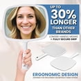 thumbnail image 3 of MIRRORVANA Hand Mirror with Ergonomic Handle - Hand Held Mirror for Make-up, Home Haircuts, Dental and Barber Use, 8” x 11” (White), 3 of 7