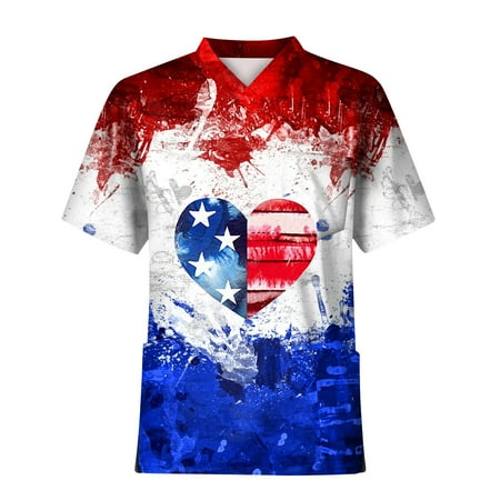 

Alrise Men s Scrub Tops Big and Tall Short Sleeve V-Neck Tops with Pockets Blue X-Large